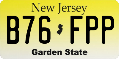 NJ license plate B76FPP