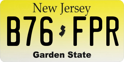 NJ license plate B76FPR