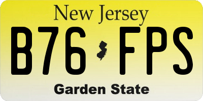 NJ license plate B76FPS