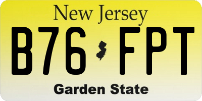 NJ license plate B76FPT