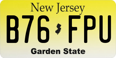 NJ license plate B76FPU