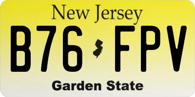 NJ license plate B76FPV