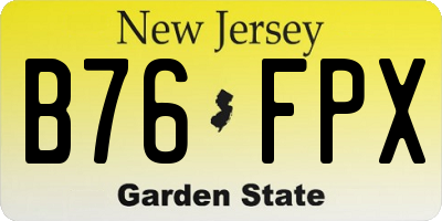 NJ license plate B76FPX