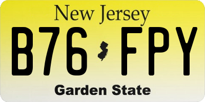 NJ license plate B76FPY