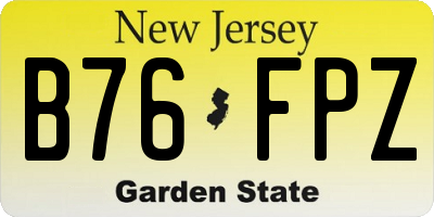 NJ license plate B76FPZ