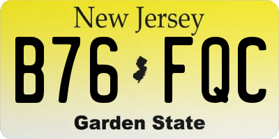NJ license plate B76FQC