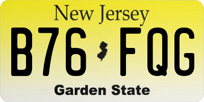 NJ license plate B76FQG