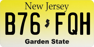 NJ license plate B76FQH