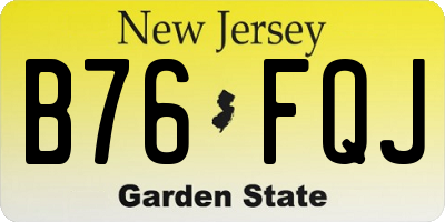 NJ license plate B76FQJ