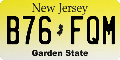 NJ license plate B76FQM