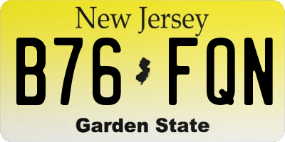 NJ license plate B76FQN
