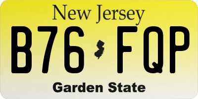 NJ license plate B76FQP