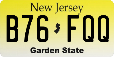 NJ license plate B76FQQ