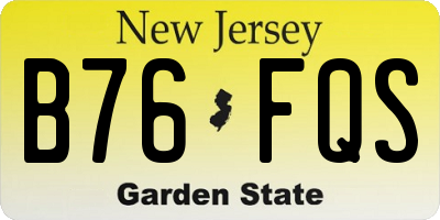 NJ license plate B76FQS