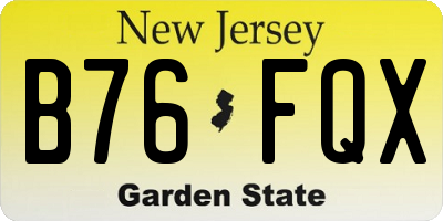 NJ license plate B76FQX