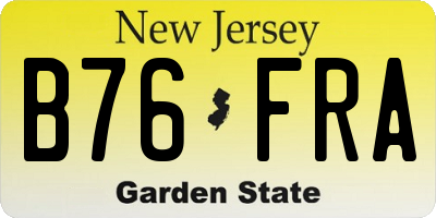 NJ license plate B76FRA