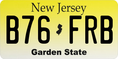 NJ license plate B76FRB