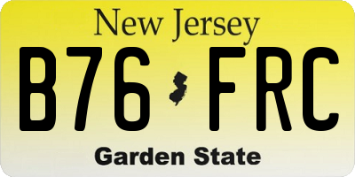 NJ license plate B76FRC