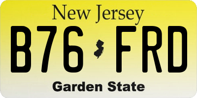 NJ license plate B76FRD