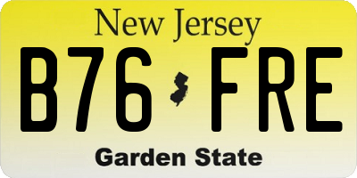 NJ license plate B76FRE