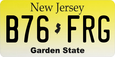 NJ license plate B76FRG