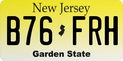 NJ license plate B76FRH