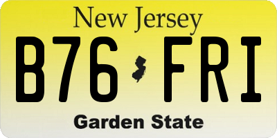 NJ license plate B76FRI