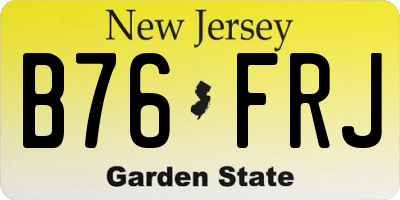 NJ license plate B76FRJ