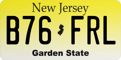 NJ license plate B76FRL