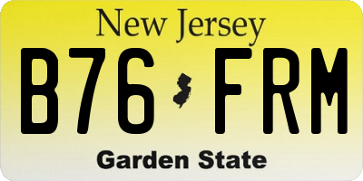 NJ license plate B76FRM
