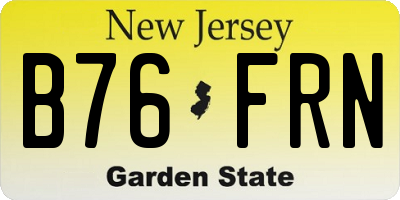 NJ license plate B76FRN