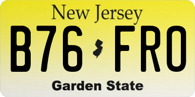 NJ license plate B76FRO