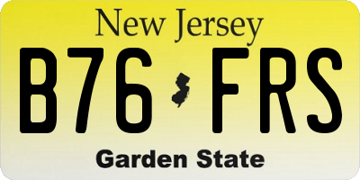 NJ license plate B76FRS