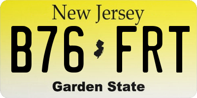NJ license plate B76FRT