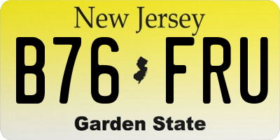 NJ license plate B76FRU
