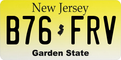 NJ license plate B76FRV