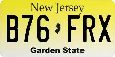 NJ license plate B76FRX