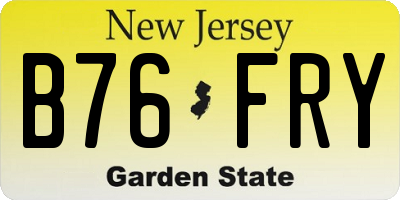 NJ license plate B76FRY