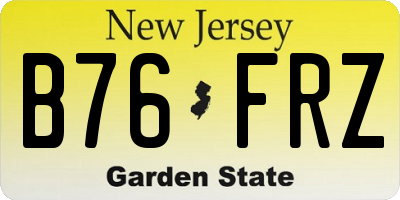 NJ license plate B76FRZ