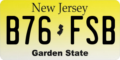 NJ license plate B76FSB