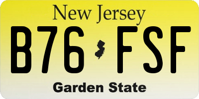 NJ license plate B76FSF