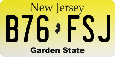 NJ license plate B76FSJ