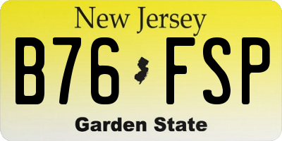 NJ license plate B76FSP