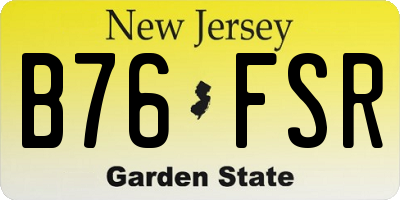 NJ license plate B76FSR