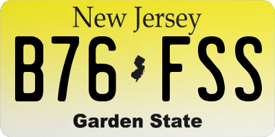NJ license plate B76FSS