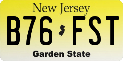 NJ license plate B76FST