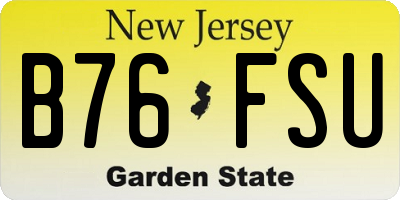 NJ license plate B76FSU