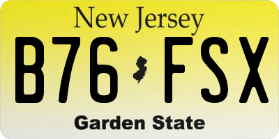 NJ license plate B76FSX