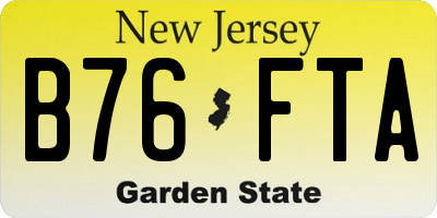 NJ license plate B76FTA