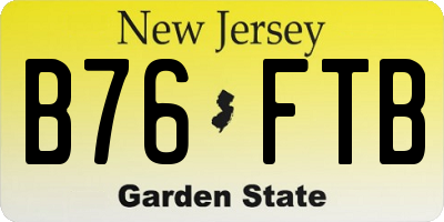 NJ license plate B76FTB